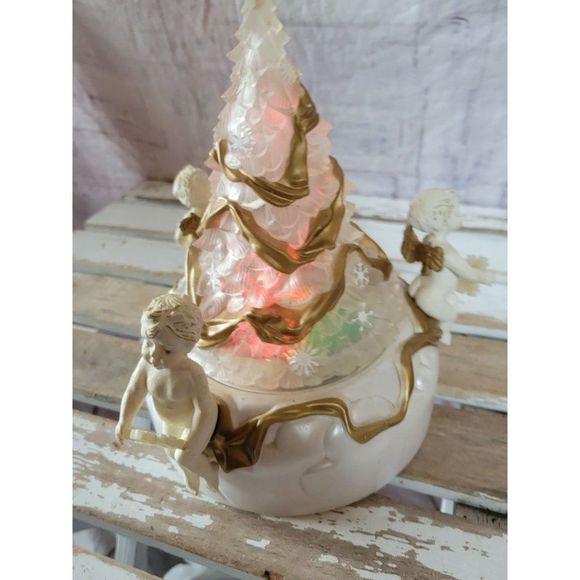 Sr vintage light up tree cherub Xmas decor - Picture 5 of 9